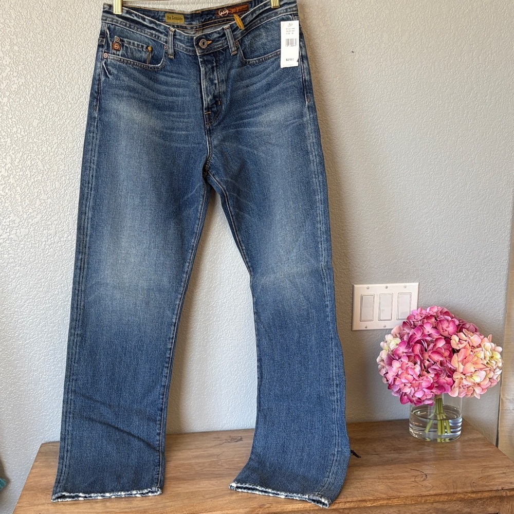 Ag Adriano Goldschmied Blue Straight Jeans
